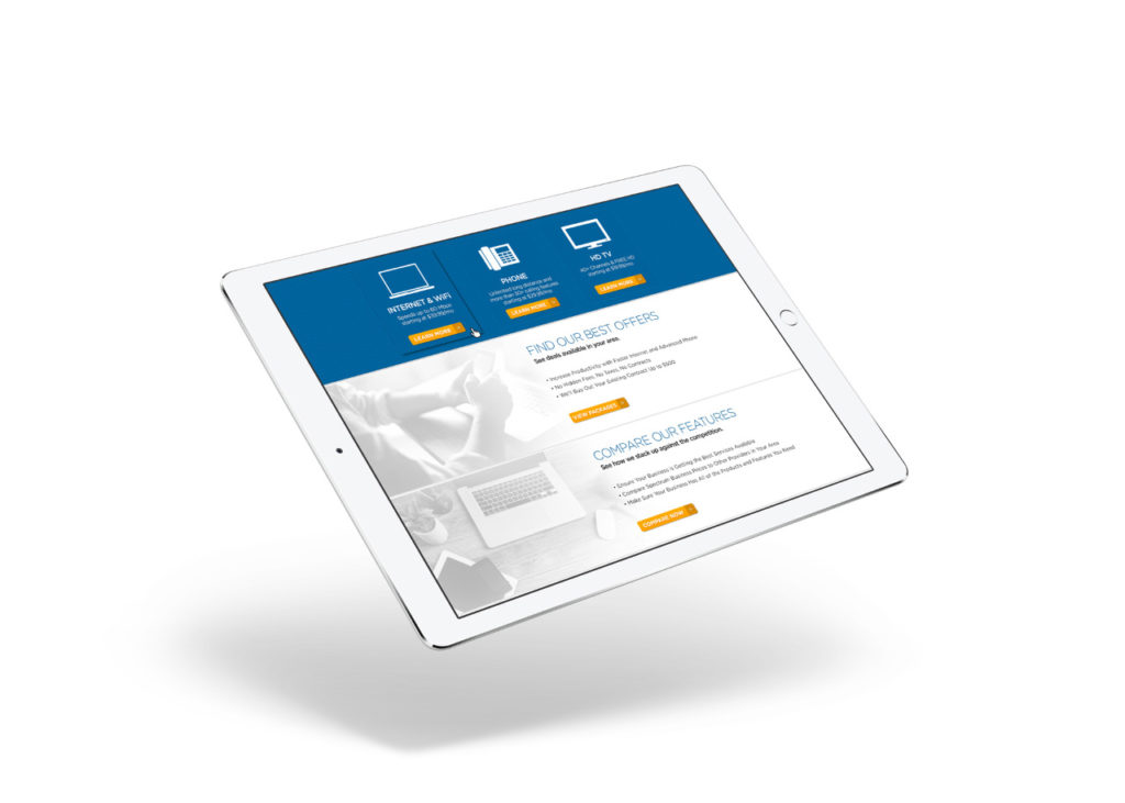 spectrum business website homepage redesign