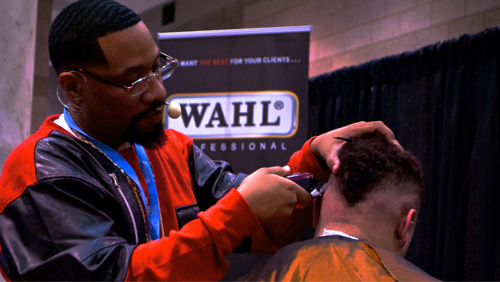 G-Whiz at tradeshow showing a clipper cut