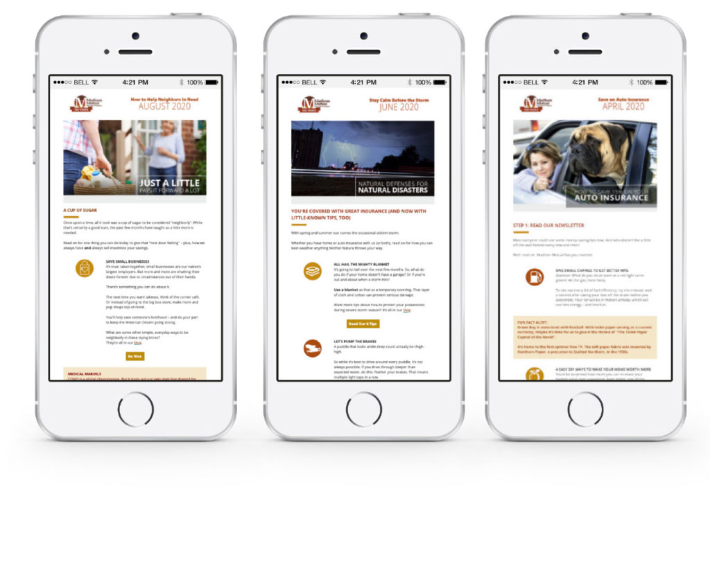 Examples newsletters on iphones