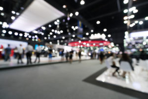 blurred tradeshow atmosphere