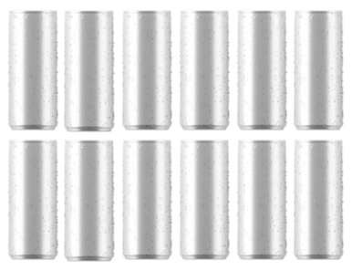 12 silver slim cans.