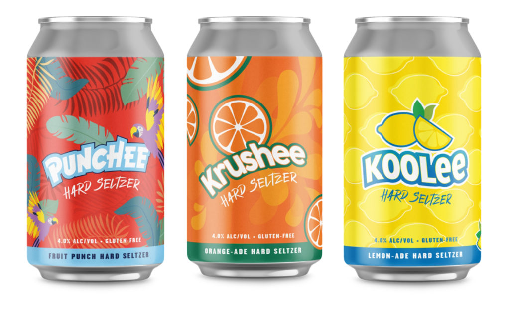 urban chestnut brewing company 80s seltzer can label designs