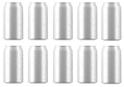 10 wider silver cans.