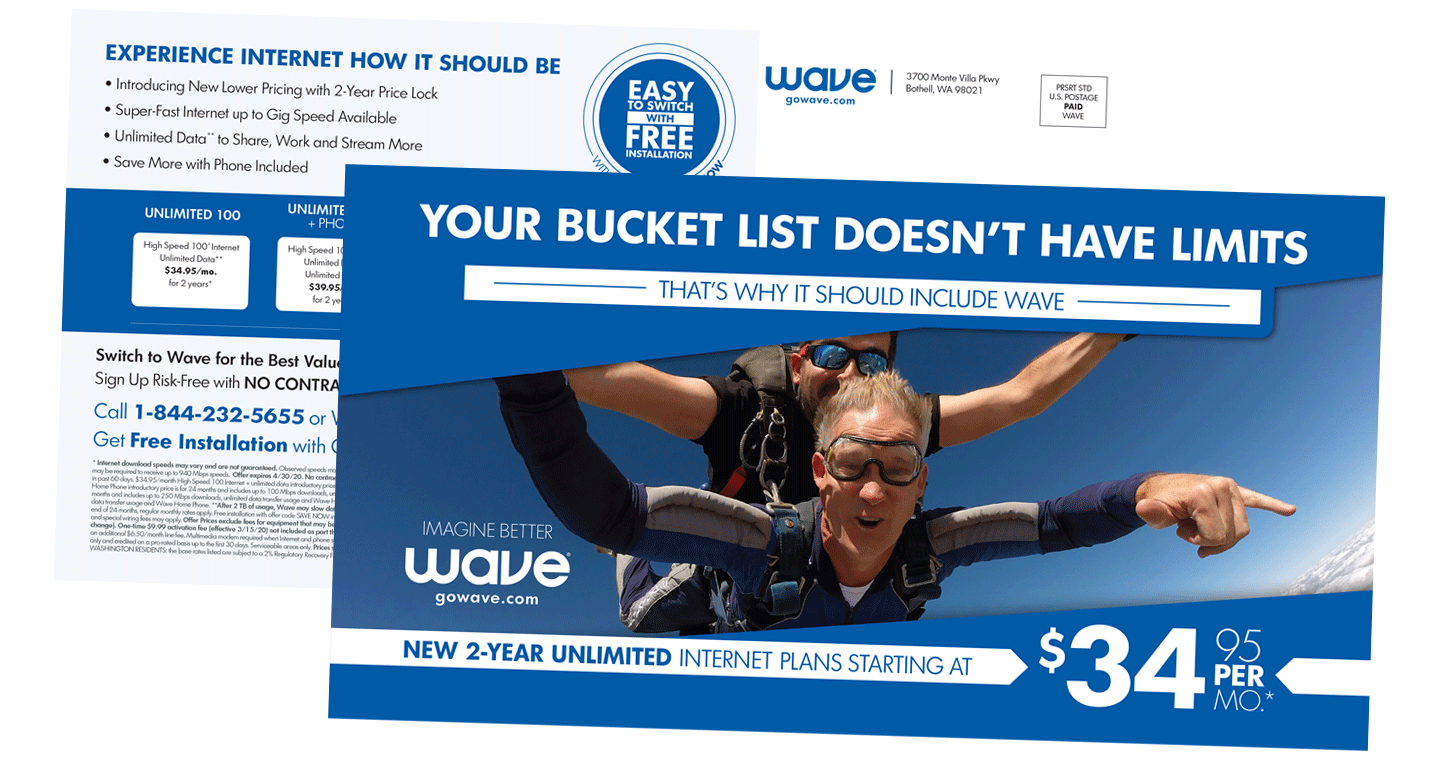 a post card with skydivers and the words your bucket list doesn't have limits