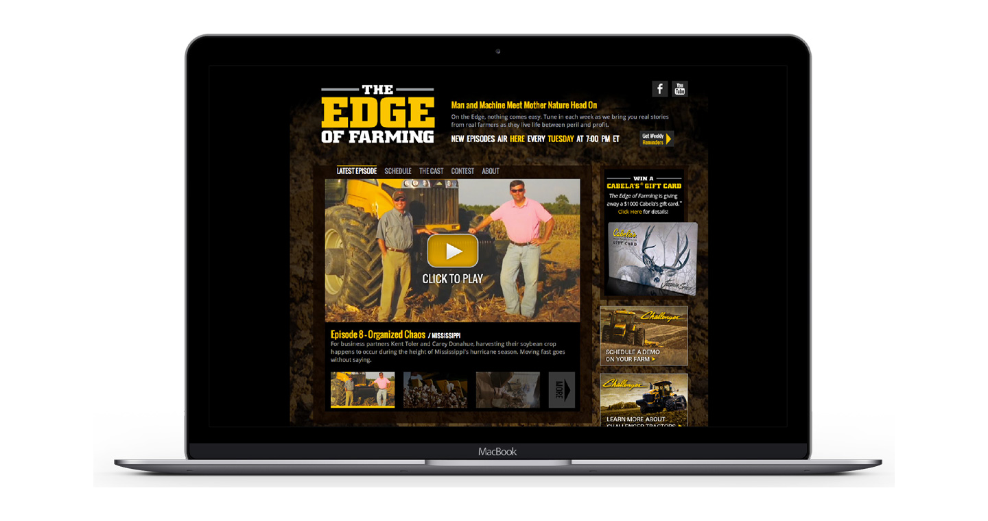 laptop showing the Edge of Farming website main page