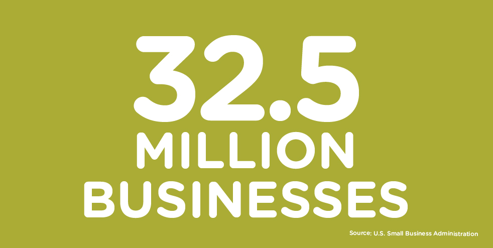 32.5 million businesses in the US.
