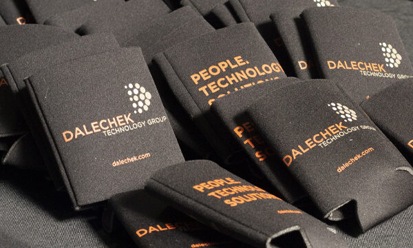 Can koozies with Dalechek branding